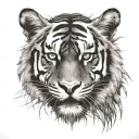 tiger emerging from the jungle tattoo design idea