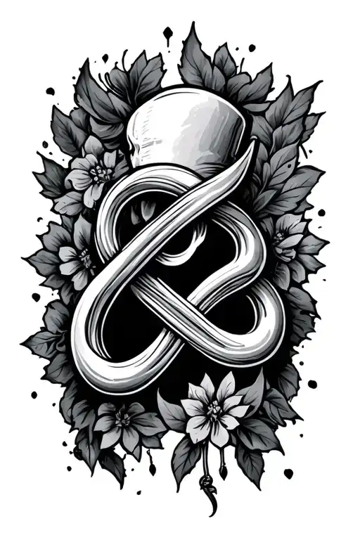 Anker with an infinity sign, in the background of Cologne tattoo design idea