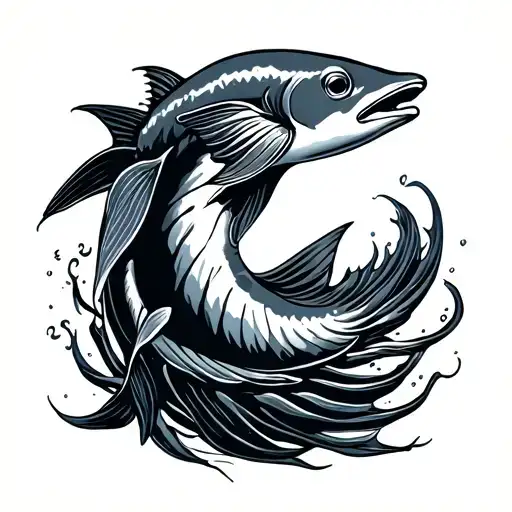 just keep swimming tattoo design idea
