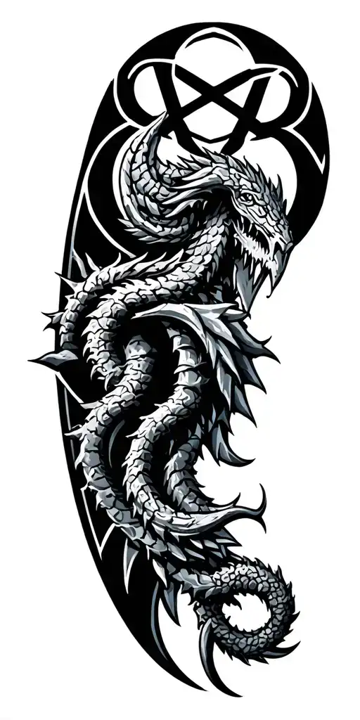 warhammer 40k alpha legion banner with hydras and alpha omega symbol tattoo design idea