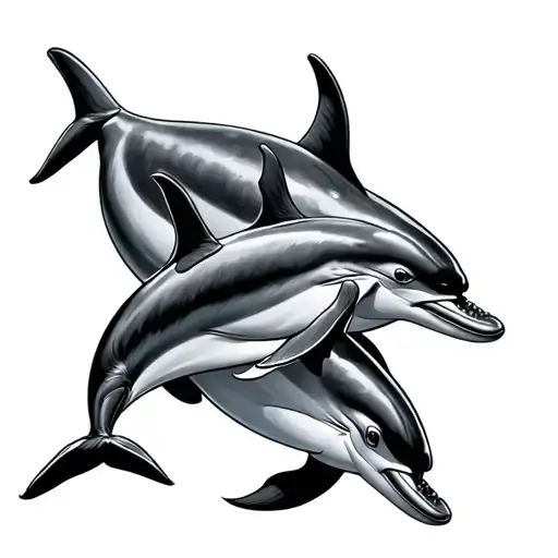 3 Dolphins tattoo design idea