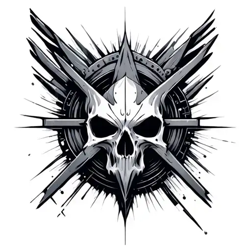 Cyber Sigilism Cross tattoo design idea