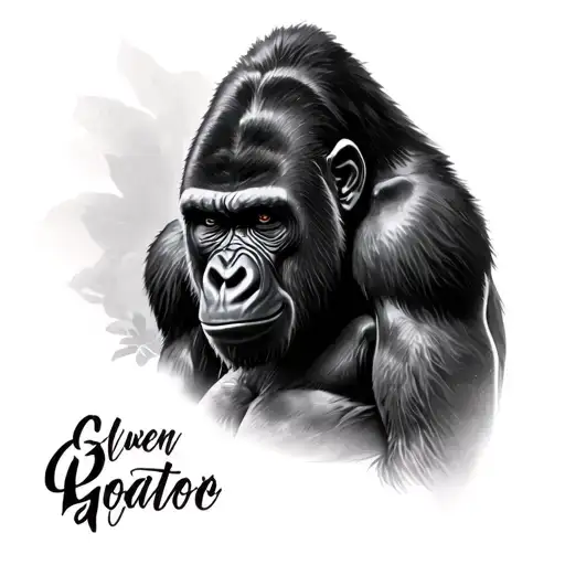silverback Gorilla tattoo design idea