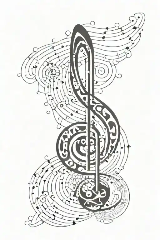 bass clef symbol tattoo design idea