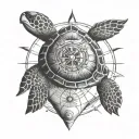 Sea Turtle Compass tattoo design idea