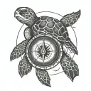 Sea Turtle Compass tattoo design idea
