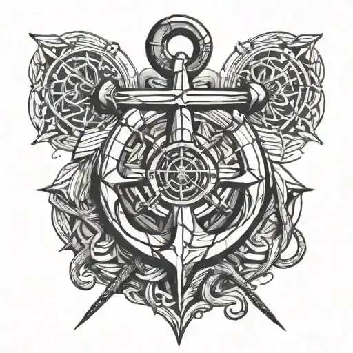 anchor with psalm 23 verse tattoo design idea