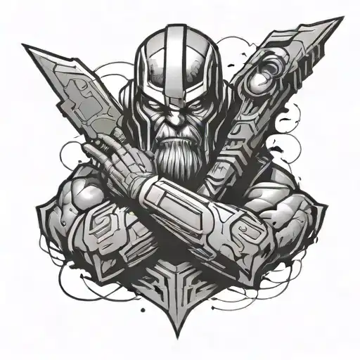 font thanos tattoo design idea