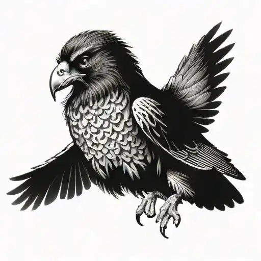Bull, raven, owl, stork, loki, fire tattoo design idea