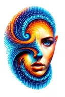 binary code fractal tattoo design idea