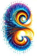 binary code fractal tattoo design idea