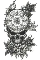 dark gothic  line black work tattoo design idea