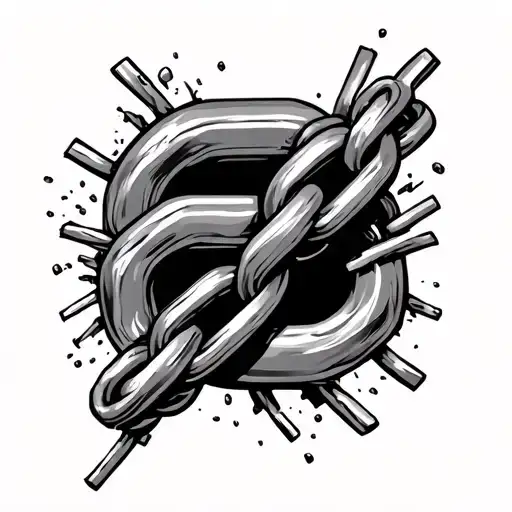 Breaking Chain Link tattoo design idea