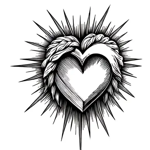 jesus christ heart tattoo design idea