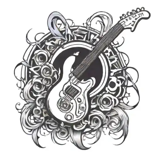 music emo rock tattoo design idea