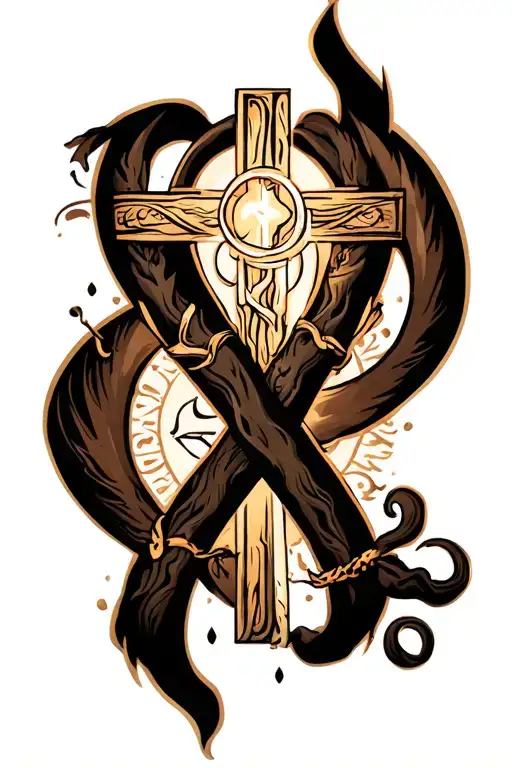 transition from Christianity to atheism tattoo design idea