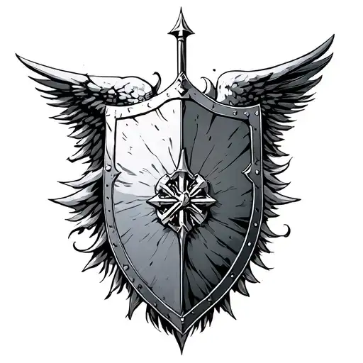st Michael's shield no weapon formed againt me tattoo design idea
