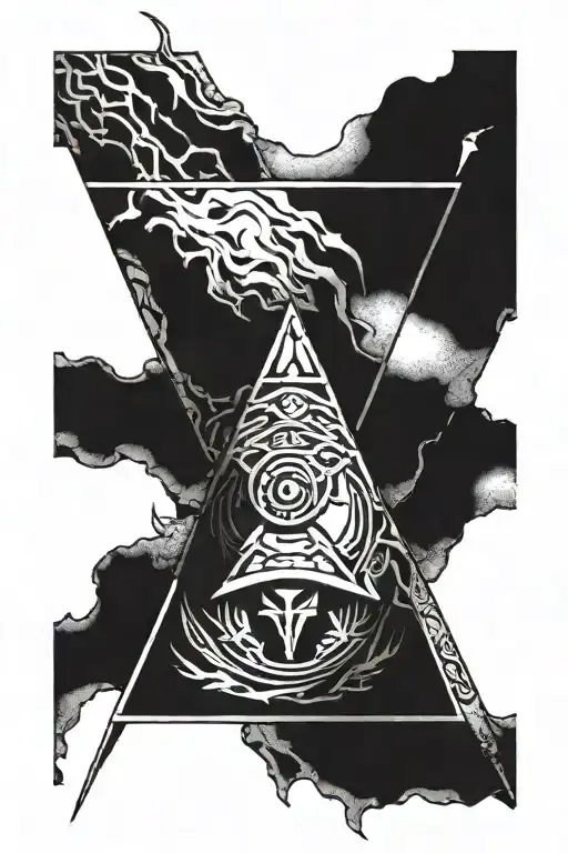 berserk sacrifice mark inside a triangle tattoo design idea