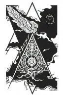 berserk sacrifice mark inside a triangle tattoo design idea