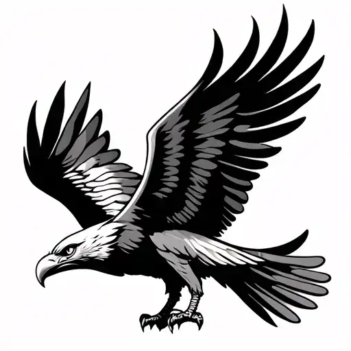 SIMPLE TRIBAL EAGLE WITH WINGS super simple tattoo design idea