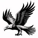 SIMPLE TRIBAL EAGLE WITH WINGS super simple tattoo design idea