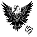 SIMPLE TRIBAL EAGLE WITH WINGS super simple tattoo design idea