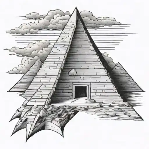 pyramid emerging tattoo design idea