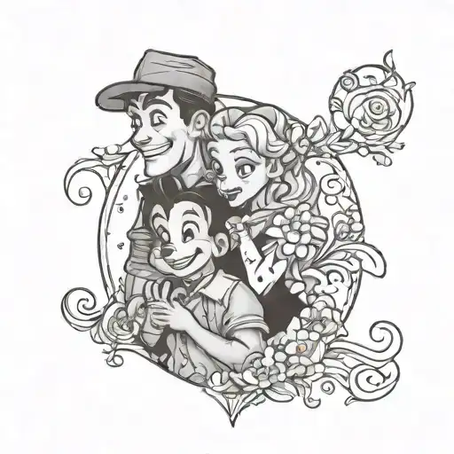 Disney Couple tattoo design idea