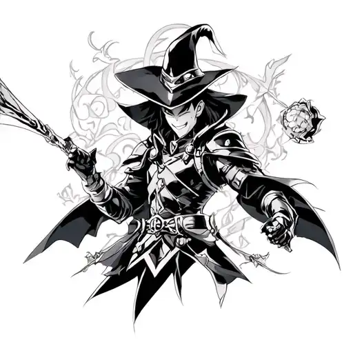 black magician yu gi oh black luster soldier tattoo design idea