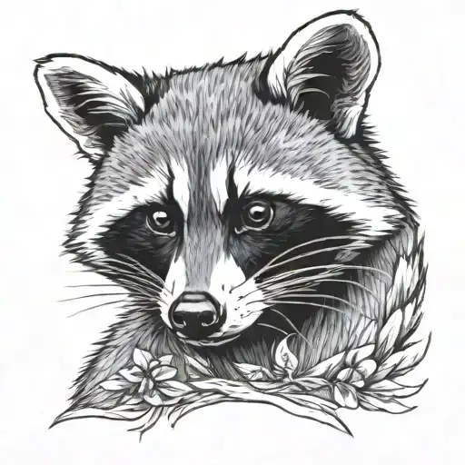 raccoon tattoo design idea