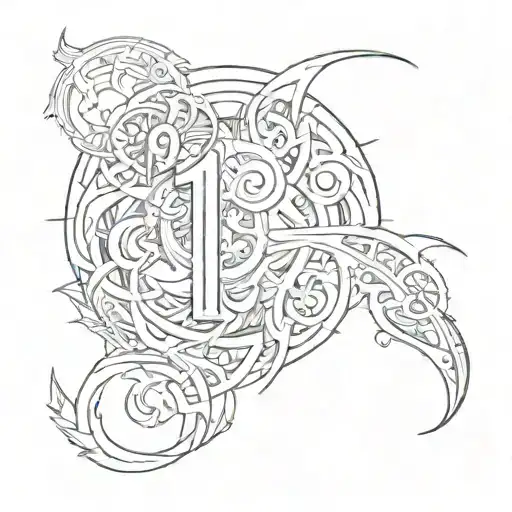 the number 19 tattoo design idea