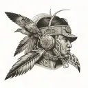 indigenous with car and Air Force  tattoo design idea