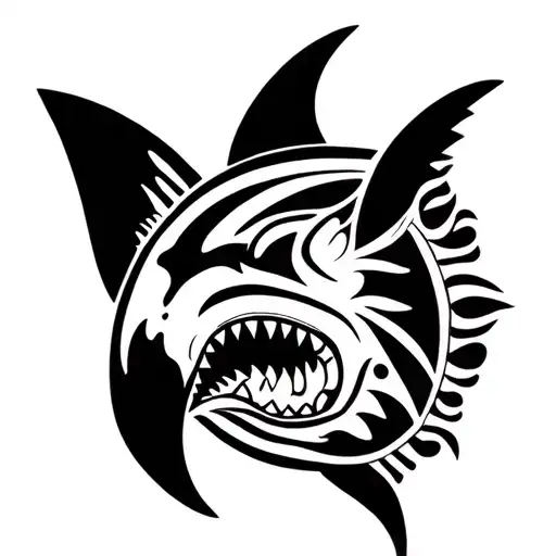 maori shark tattoo design idea