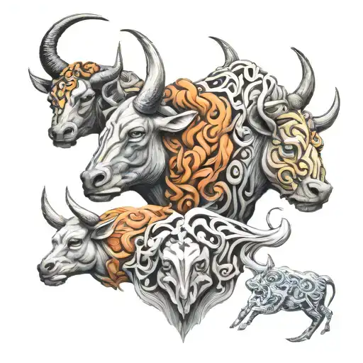 Taurus mother , 1 Capricorn daughter, 1 cancer daughter and 2 cancer sons  tattoo design idea