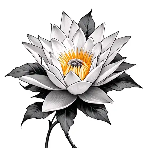 waterlilly, rose, daffodil flowers tattoo design idea