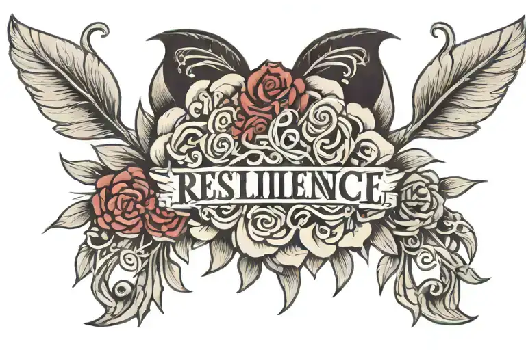 the word, Resilience and at the end you put a small brain tattoo design idea