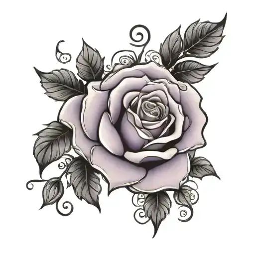 satoru gojo purple  with roses tattoo design idea