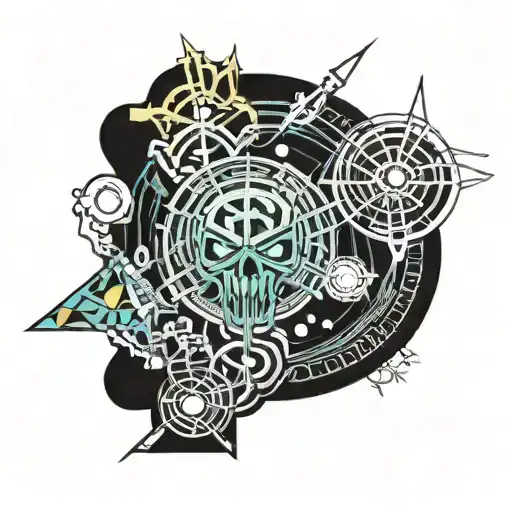 life on the edge featuring Eddie from the rock band iron maiden tattoo design idea