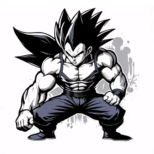 vegeta gym tattoo design idea