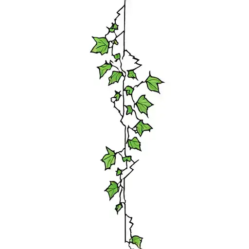 Ivy in a broken vase tattoo design idea