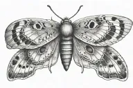resting moth tattoo design idea