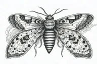 resting moth tattoo design idea