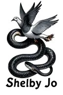 "Shelby Jo" serpent and dove looking tattoo design idea