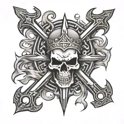 metal band logo tattoo design idea