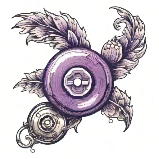 a purple button tattoo design idea