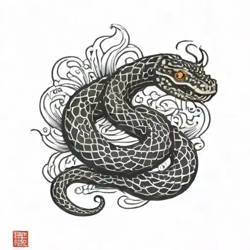 snake sagitarious fire tattoo design idea