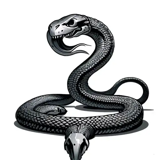 Coverup robot snake tattoo design idea