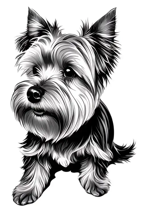 cairn terrier playing tattoo design idea