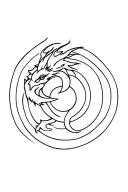 Winged dragon with sun made tattoo design idea