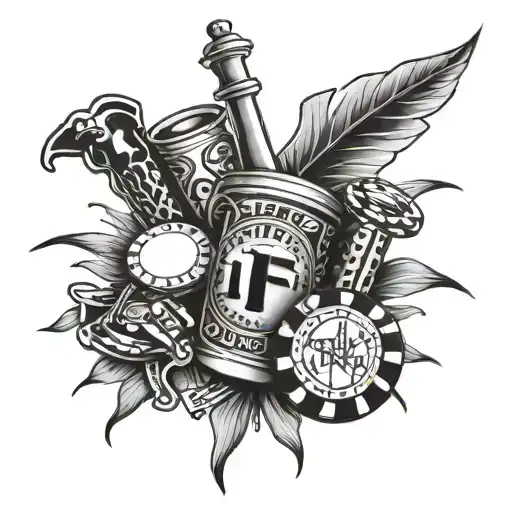 life is a gamble tattoo design idea